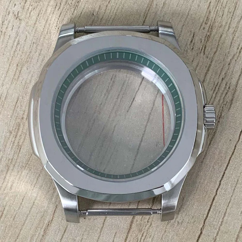 Nautilus Square 40MM cassa dell'orologio in acciaio inossidabile vite corona vetro zaffiro adatto per NH35 36 4R 7S parti di riparazione dell'orologio da polso