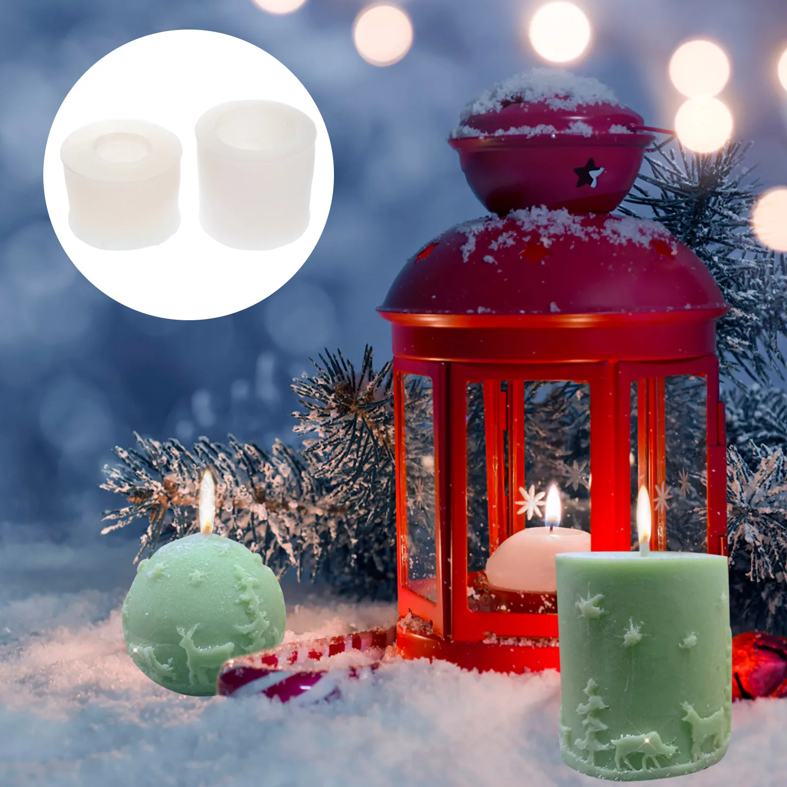 

2Pcs Silicone Mold High Flexibility Transparent Durable Ideal for Xmas Aromatherapy DIY Making DIY Candles Maker