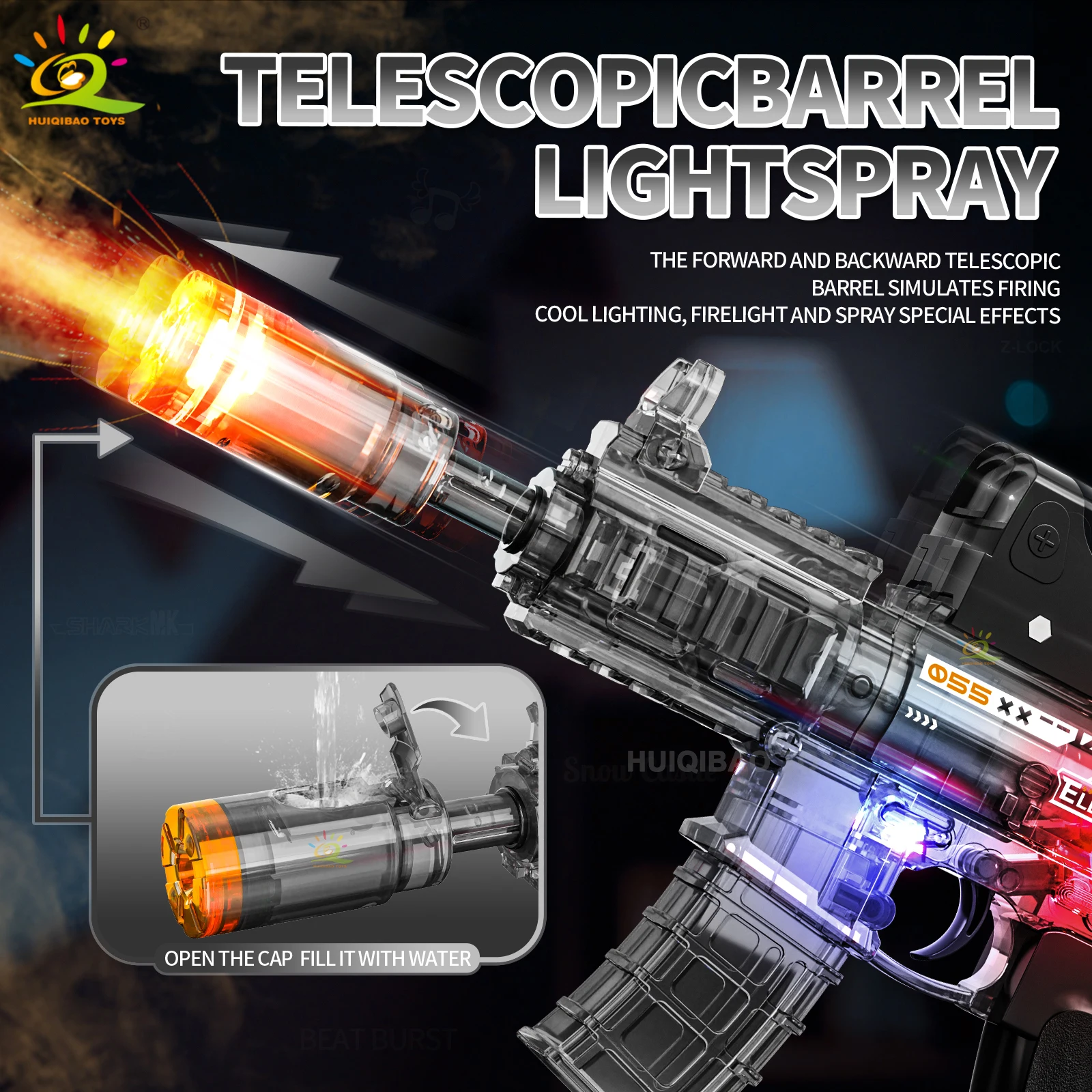 New M146 Interlocking Electric Sound & Light Toy Gun Cool Spray Edition Submachine Gun Adult & Children's Toy Birthday Gift