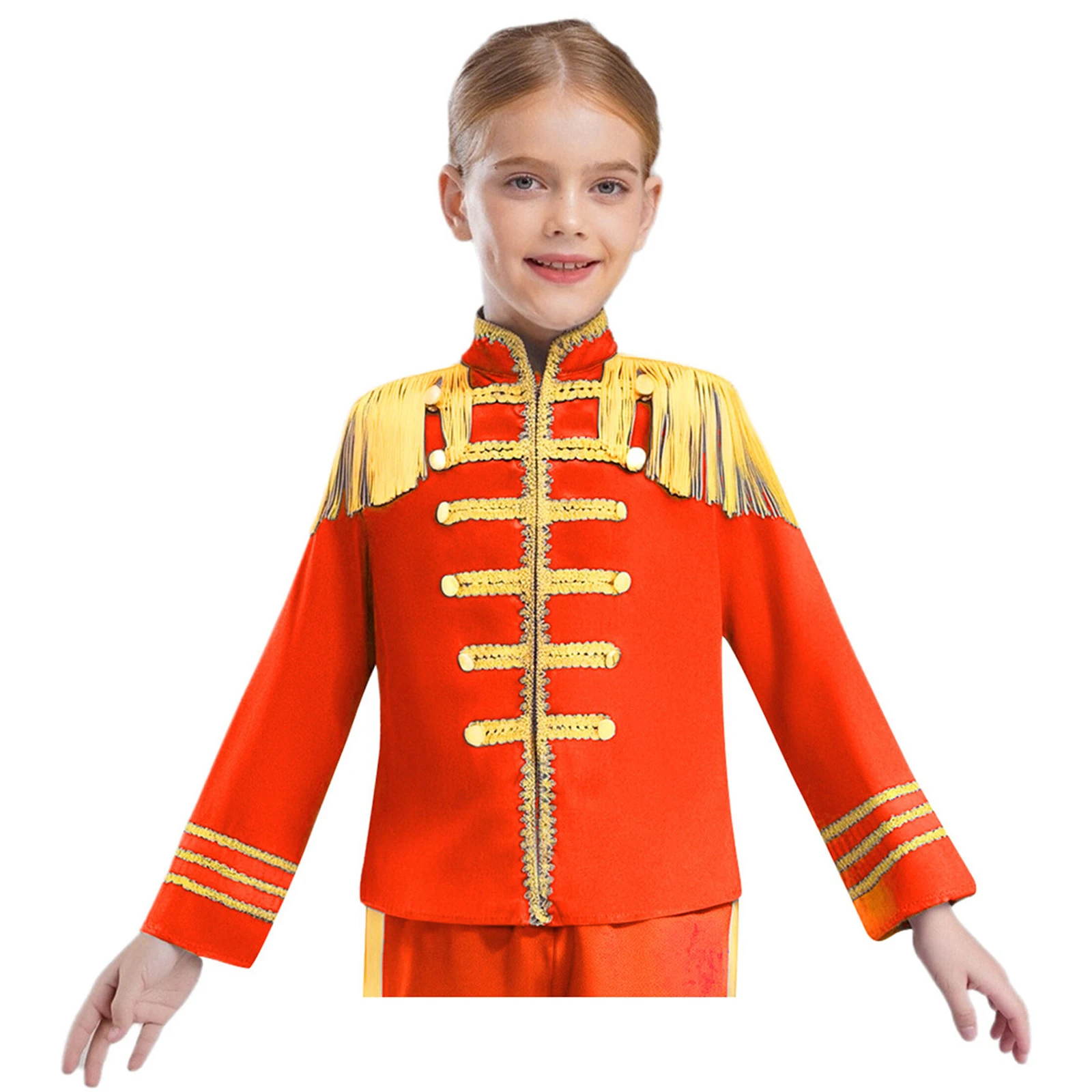 

Sparkling Pop-Star Singer Costume for Kids Long Sleeve Tops with Pants And Hat Gloves for Halloween Party And Stage Performance