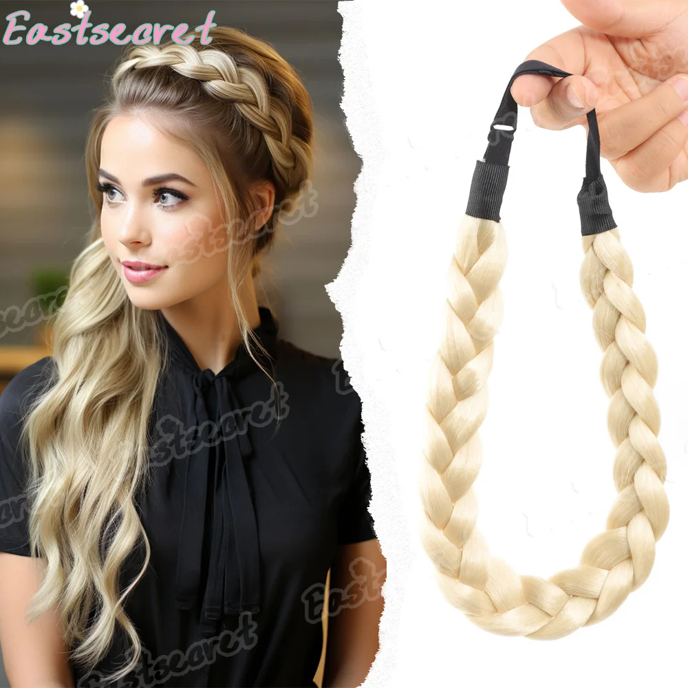 EAST Synthetic Premium Adjustable Handmade Braided Elastic Band Hair Fashion Braiding Hair Headband Headwear For Women