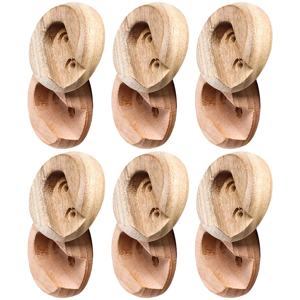 

6 Pairs Wooden Closet Rod Sockets Heavy Duty Thickened Bracket Shower Curtain Holder Smooth Easy Install Removable