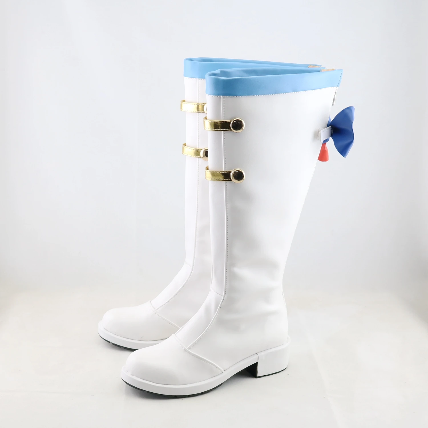 Miku Snow Parade Anime Scarpe Cosplay Stivali bianchi fatti a mano in ecopelle Stivali per feste di carnevale di Halloween