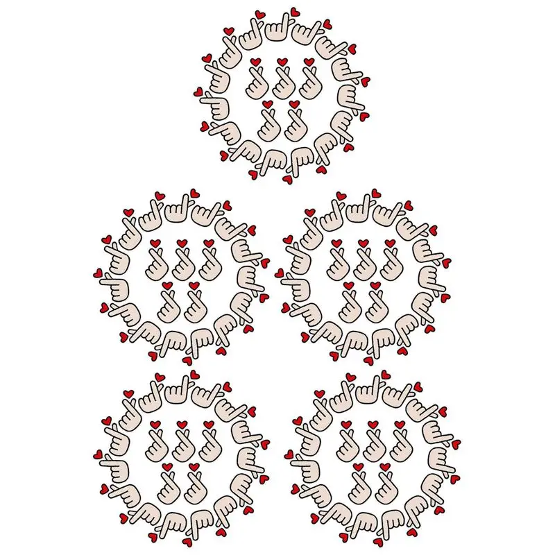 

ABMS-100PCS нашивки с сердечками на палец, корейский Kpop палец сердце пришить нашивку с вышивкой, тканевая аппликация наклейка наклейка булавка