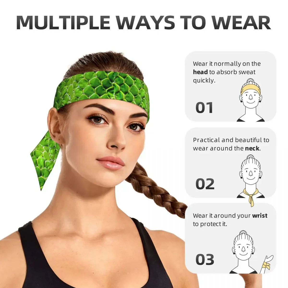 Stropdas Hoofdbanden Vissen Schubben Sport Hoofdband Atletische Zweetband Bandana Zweet Wicking