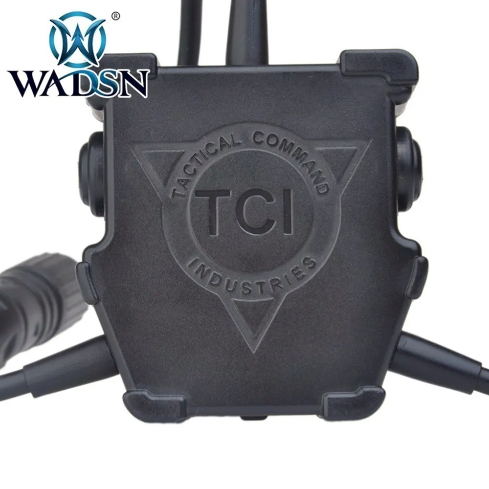 WADSN-auriculares tácticos de doble interfaz Civil PTT Team Combat PTT Softai COMTA SOROIN para caza, Radio Baofeng Kenwood