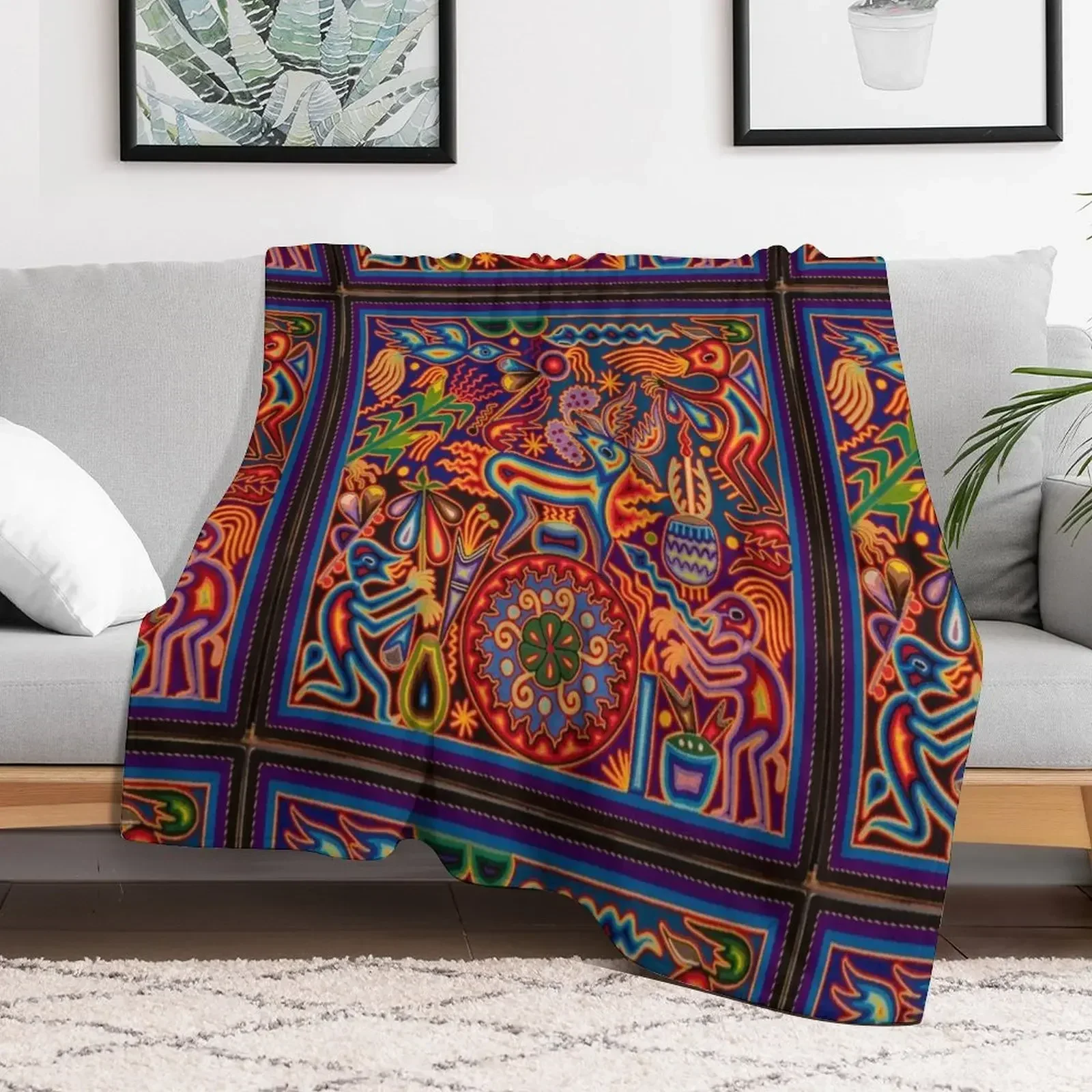 Huichol Throw Blanket anime Beautifuls Nap Flannel Blankets