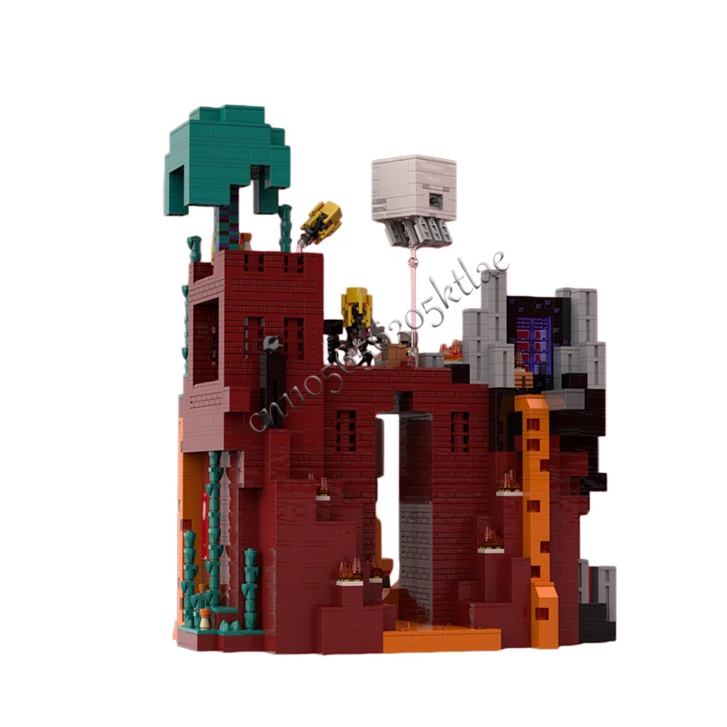 New 3945 Parts MOC Famous Games Series Scenes Nether Fortress Model Building Block Brick DIY Creative Assembly Popular Toy Gift