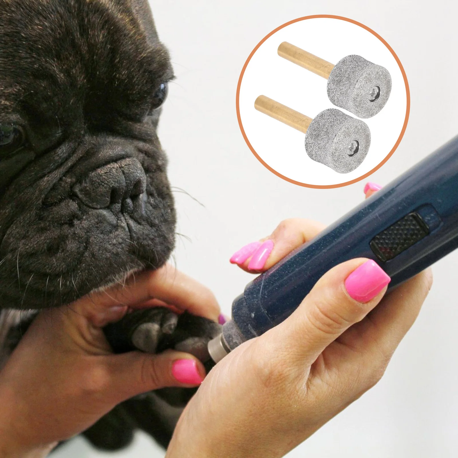 

2Pcs Pets Nail Polisher Heads Strong Material Cat Dog Grooming Tools Replacement Grinding Heads Fence Blocker for Dogs