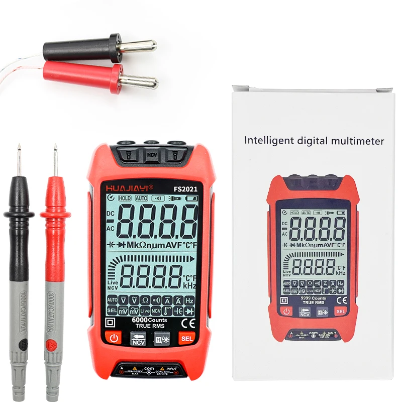 Multimeter Digital Pintar 6000 Counts True RMS Auto Range Multimeter Digital Pengukur Tegangan Arus AC DC Resistansi Multimeter Tester