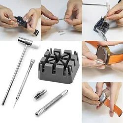 3/5PCS Repair Tool Set for Watch Band Slit Strap Bracelet Chain Pin Remover Adjust Repair Tool Holder Hammer Kit For Watchmaker