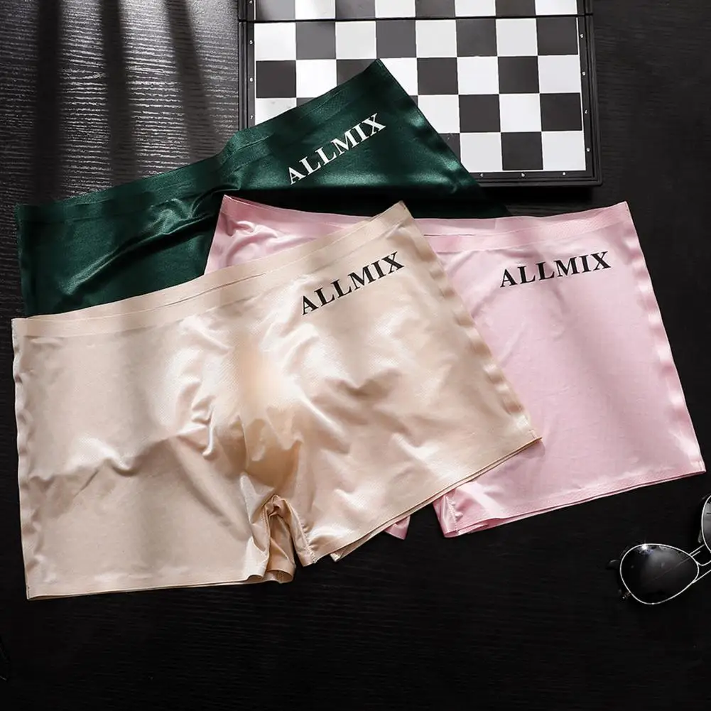 

Однотонные мужские шорты, мужское нижнее белье 3d U-Выпуклое со средней посадкой и эластичным поясом, вискозная ткань, полупрозрачный дизайн