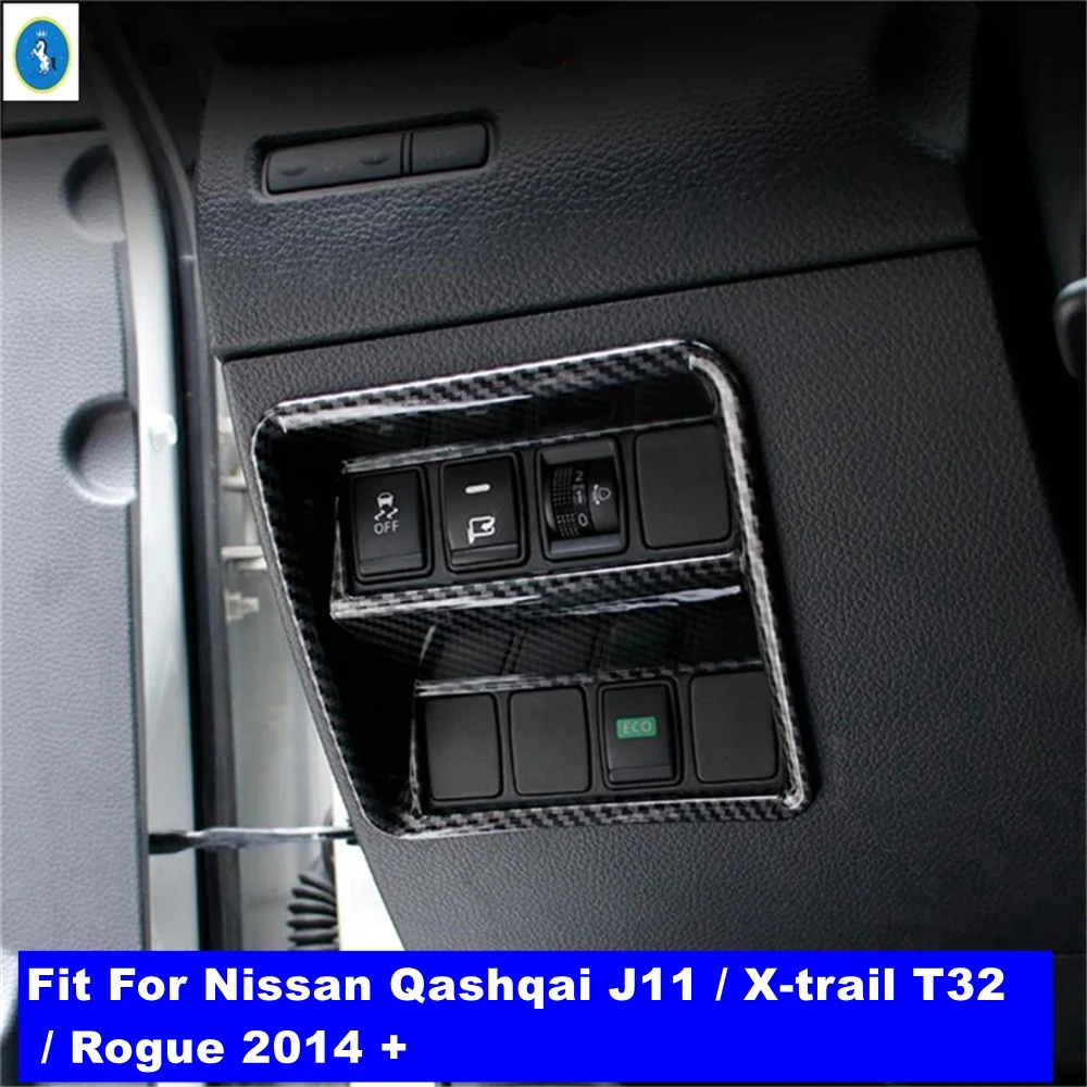 

Carbon Fiber Car Head Lights Lamp Switch Cover Trim Sticker For Nissan Qashqai J11 / X-trail T32 / Rogue 2014 - 2020 Accessories