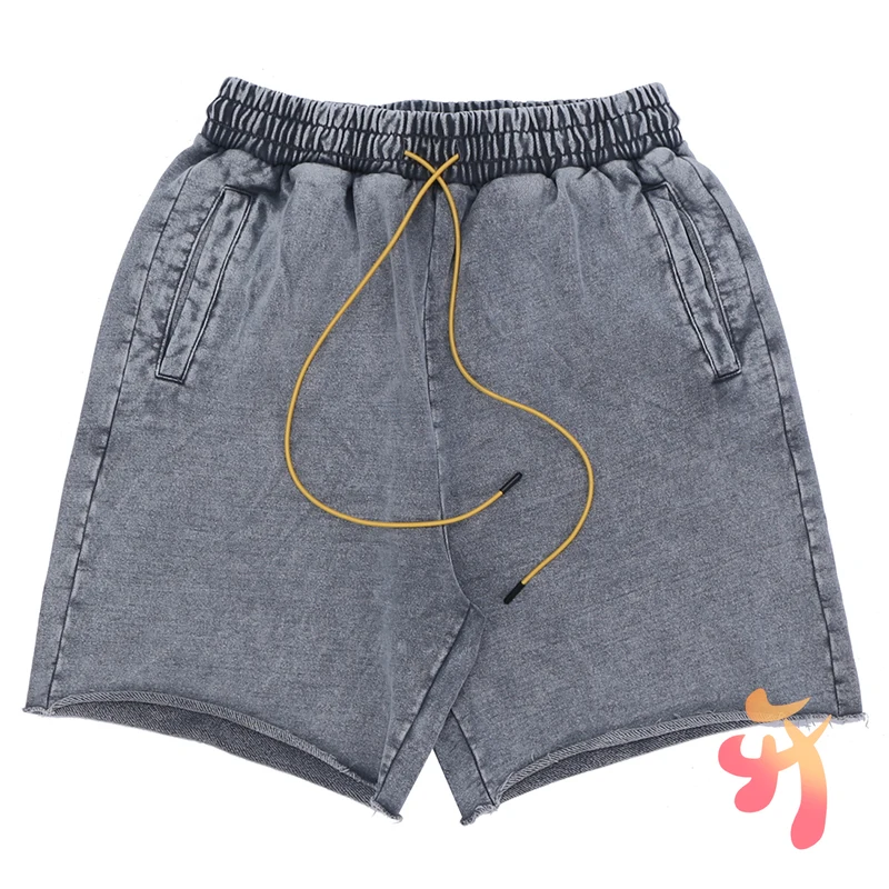 

24ss Summer Vintage Washed Blank Shorts Fashion Street Men Women Casual Loose Drawstring Short Pants