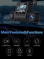 3 Lens Car DVR Dash Cam HD 1080P Dash Camera G-Sensor Auto Video Recorder 24H Parking Monitoring Dashcam Car Front Rear Camera