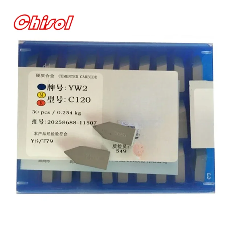 

30pcs/box C120 YT5 YW2 YW1 YT15 YT14 YG6 YG8 Carbide Brazed Inserts Welding Tips Blade Cutter