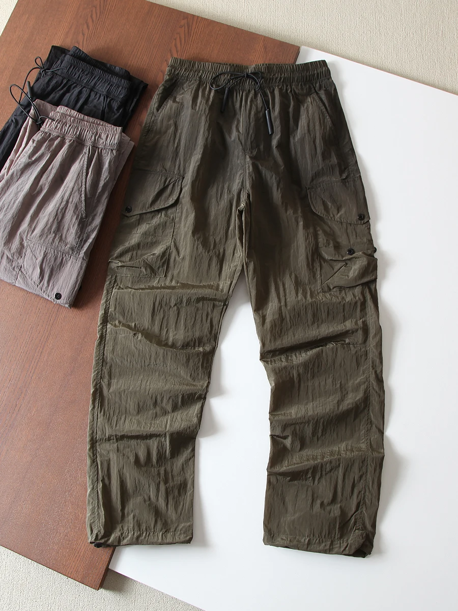 Lightweight Thin Men's Casual Pants Breathable Moisture Wicking Straight Leg Summer Fashionable Straight Tube Leisure Trousers