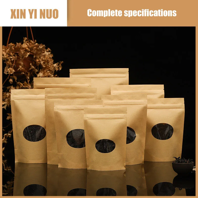 

Food Kraft Paper, Round Window Seal, Gift Punch Tea Bag Packaging,