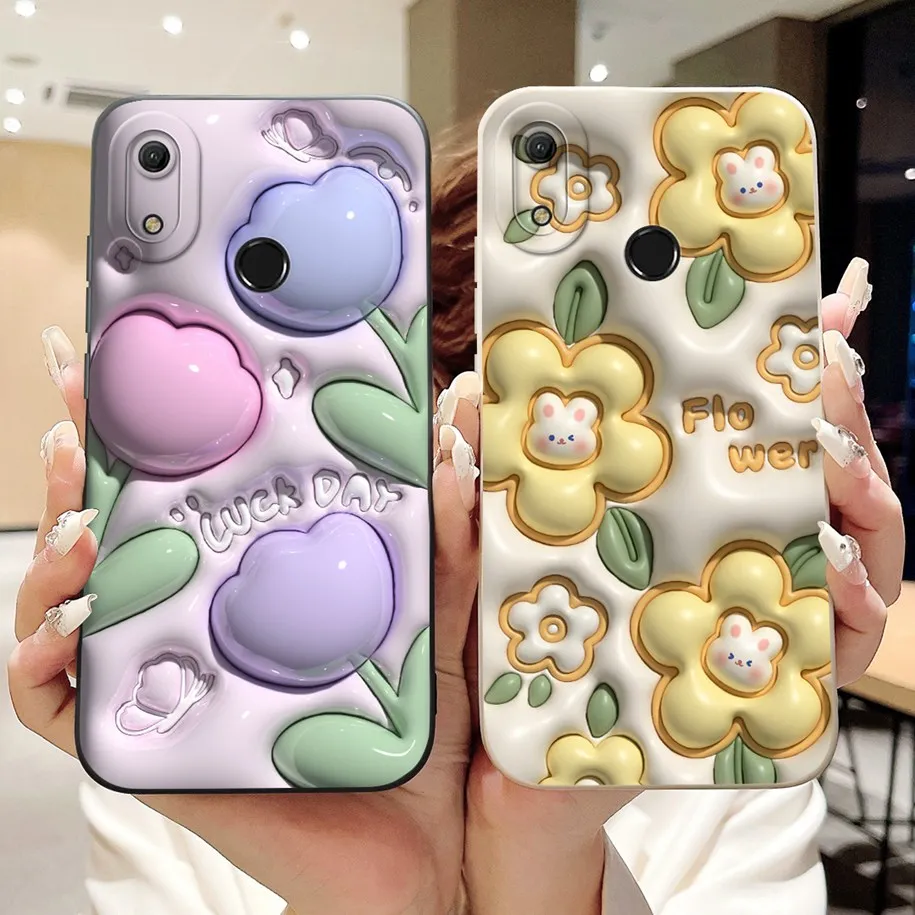 For Huawei Y6 2019 Case Y6 Pro 2019 Cover MRD-LX1 MRD-LX3 MRD-LX2 Camera Protection Fashion Painted Fundas For Huawei Y6s Bumper