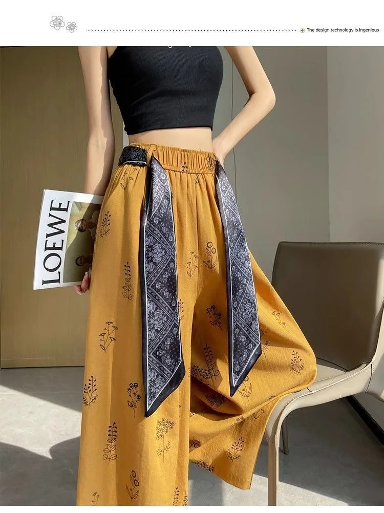 Damen Kurze Hose mit Blumenmuster im Retro-Stil, Schnürung, Slim Fit, Weites Bein, Lockerer Lazy-Style, Modische Freizeithose – Detail 13