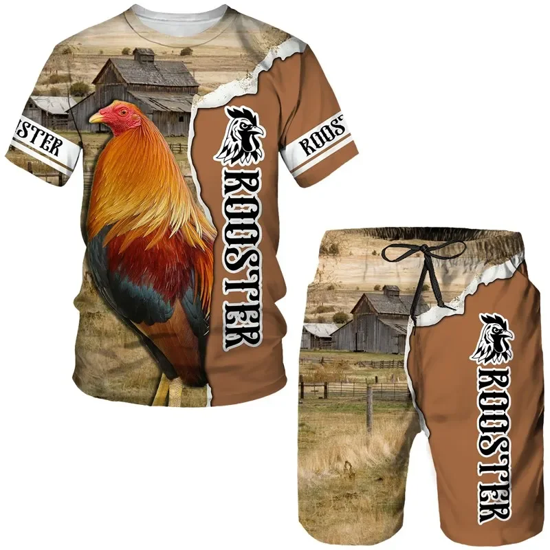 Camouflage T-shirt Shorts Men's Summer Casual Round Neck T-shirt Short Sleeved 2025 Men's 3D Printed Sports Set 2-piece Set