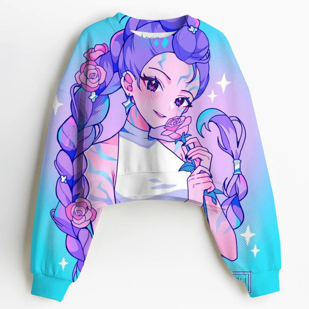 

Kpop Demon Hunters short Hoodies Baby Girl Clothes Fashion Casual Pullover Tops K-Pop Demon Hunters Sweatshirts Hooded Kids Outf