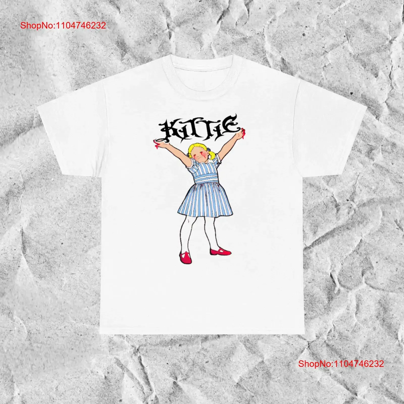 

БЕЛАЯ футболка KITTIE BAND GIRL, полный размер S 5XL, винтажный стираный дышащий универсальный топ для повседневной носки, повседневный удобный