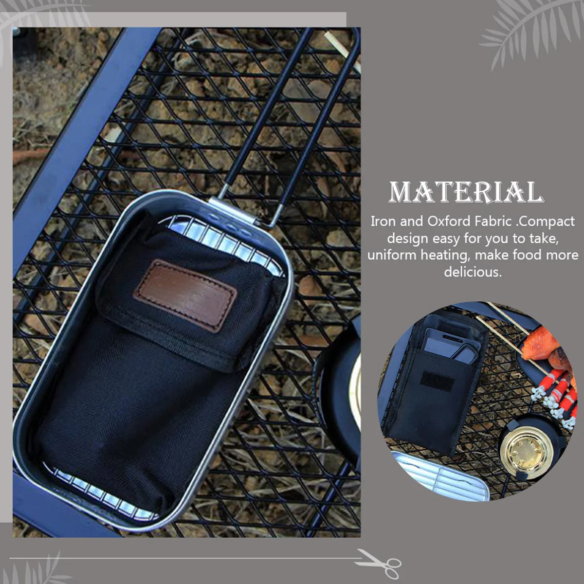 

1 Set Of Non-Stick Barbecue Plate Iron Baking Pan For Outdoor Camping Bbq Grill Roasting Cooking Steak Chicken Shrimp Vegetables