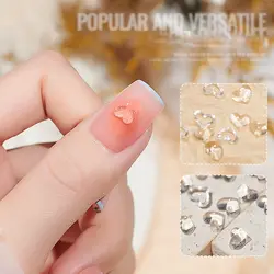 100 Pcs Fashion 3D Transparent Clear Love Cute Heart Shape Nail Art Decoration DIY Diamond For Nail Beauty Salon Korean Style