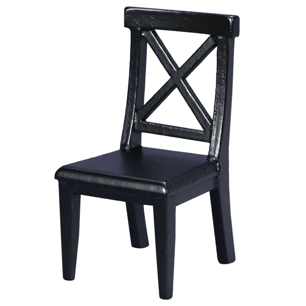 Tiny Furniture Mini Chair Decoration Ornament Decorations Black Miniature Decors