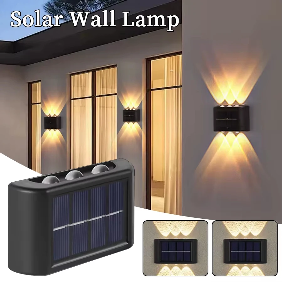 

6-10 LED Solar Outdoor Wall Lights IP65 Waterproof Decorative Landscape Lamps for Villa Courtyard Fence Garden Terrace Lighting
