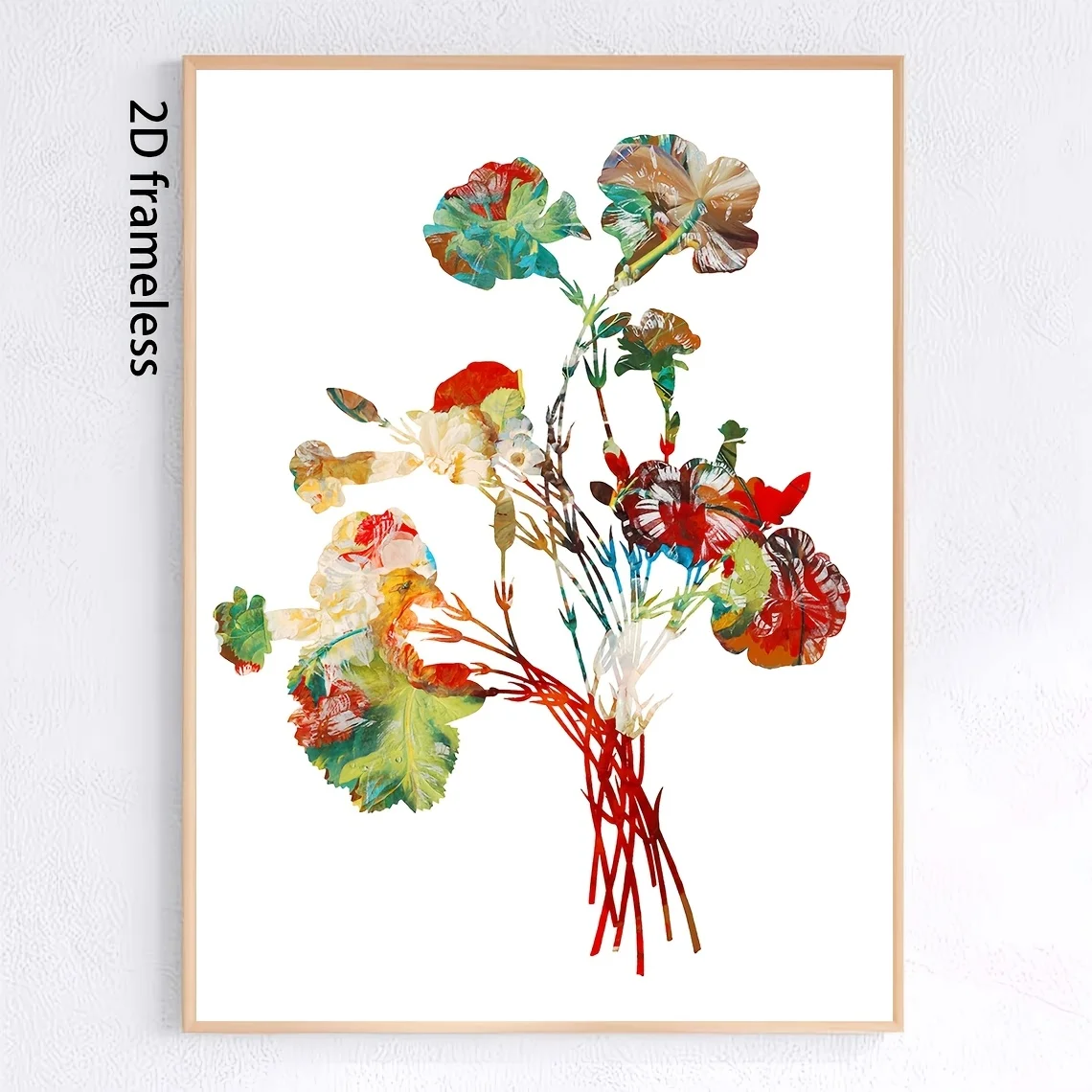 2D Flat, 2D Flat, 1pc, No Frame, Multi-Size, Vintage Rose Wall Decor, Desktop Plant Home Decoration, Limited Edition Bouquet