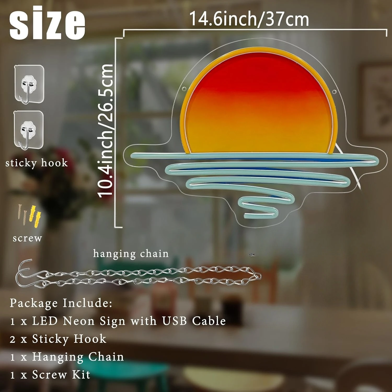 일출 일몰 네온 사인 USB 전원 LED 네온 조명 해 - Lighting Decor Sunrise 리뷰 및 가격
