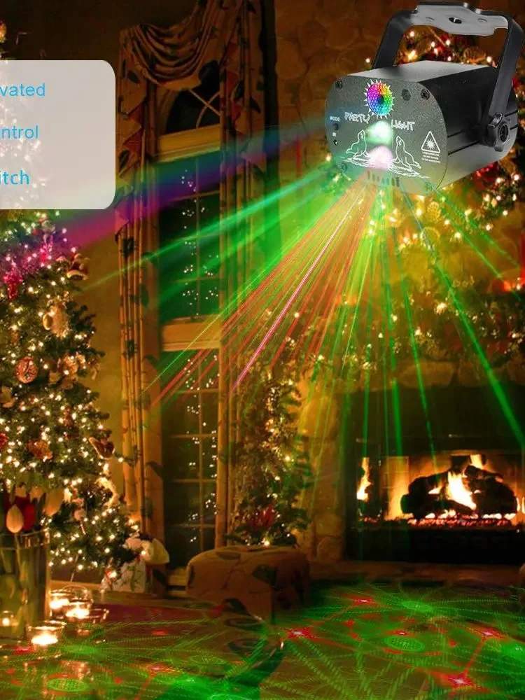 60 wzorów RGB oświetlenie dyskotekowe LED 5V USB doładować RGB laserowa lampa projekcyjna pokaz oświetlenia scenicznego na imprezę domową KTV parkiet taneczny DJ — zdjęcie produktu 7