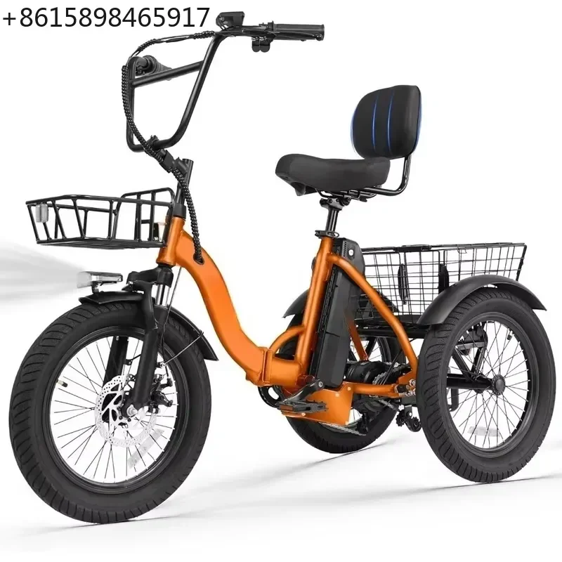 Folding Electric Trike for Adults 1200W Motor Tire 3 Wheel E Bike 624Wh Removable Battery 55 Mile Range 18MPH