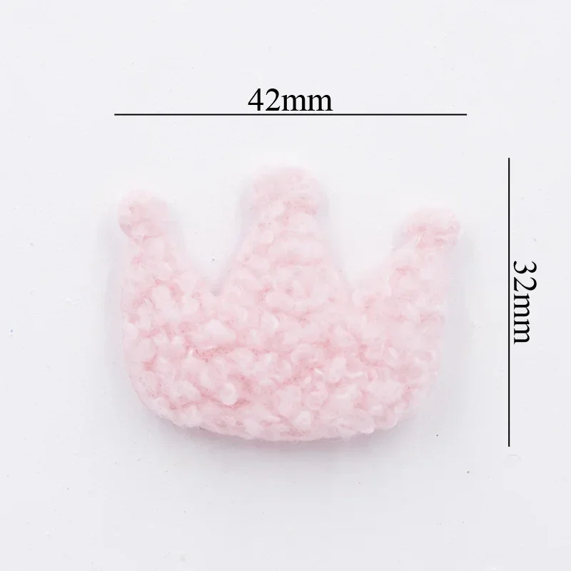 12Pcs Puffy Soft Teddy Plush Padded Patches Crown Appliques for DIY Clothes, Crafts, Hat, Bag, Woolen Gloves, Socks Decor