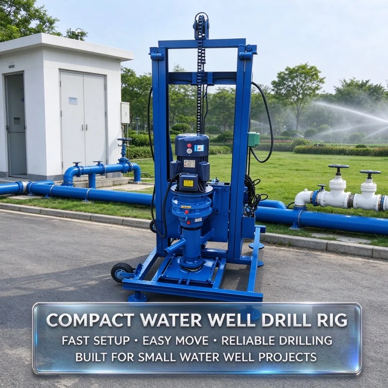 Customized Export Wheeled Water Well Drilling Rig, Factory Source Small Hydraulic Complete Civil Borehole Drilling Kit
