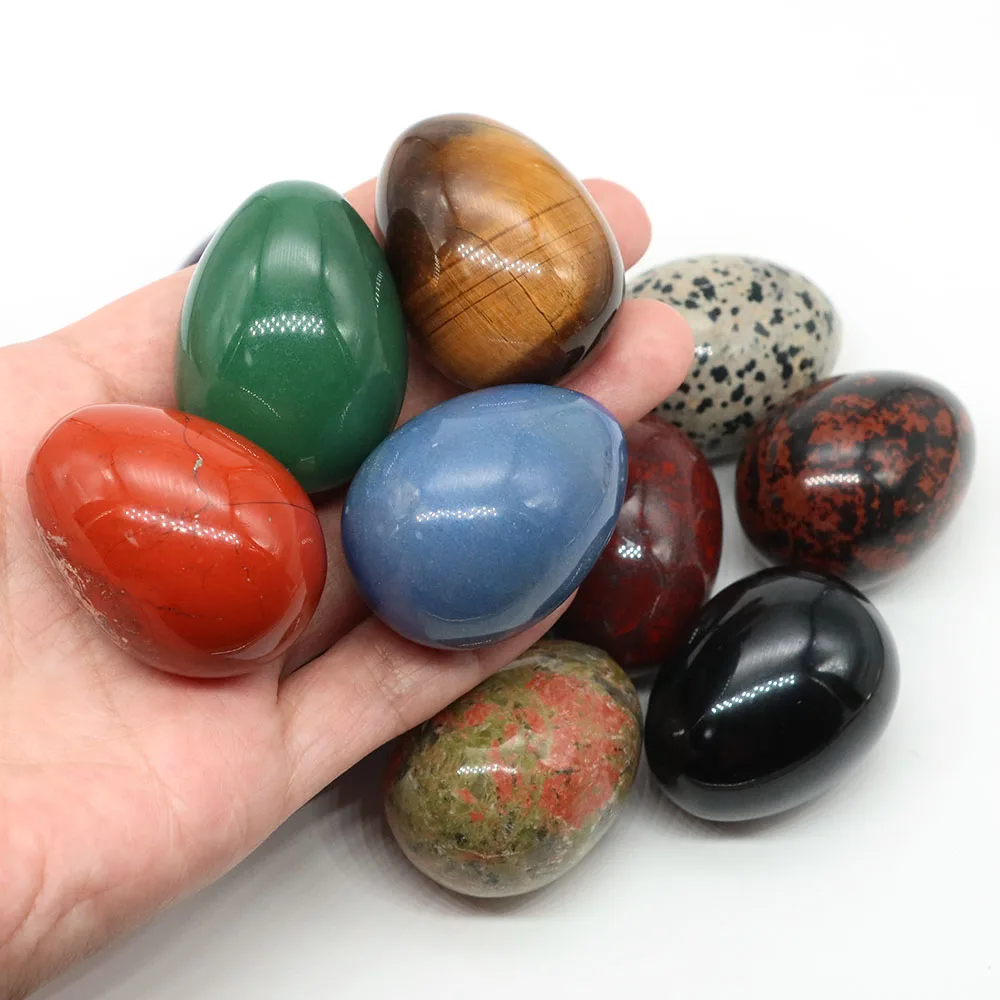 30x40mm Yoni Egg Natural Stone Amethyst Quartz Massage Gemstone Energy Mineral Specimen Reiki Healing Yoga Home Decoration Gift