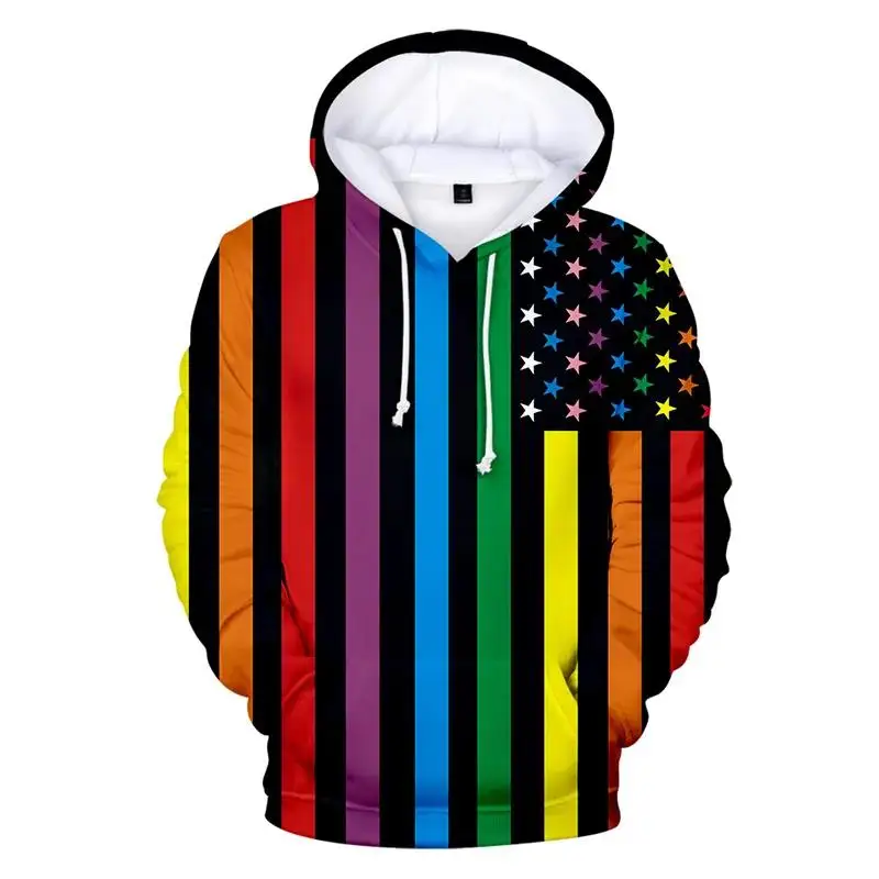 LGBT Rainbow Flag เลสเบี้ยนเกย์ 3d Hoodies เสื้อแฟชั่นผู้ชายผู้หญิง Hoodie Hoody ลําลองแขนยาว 3D Hooded Sweatshirts Tops