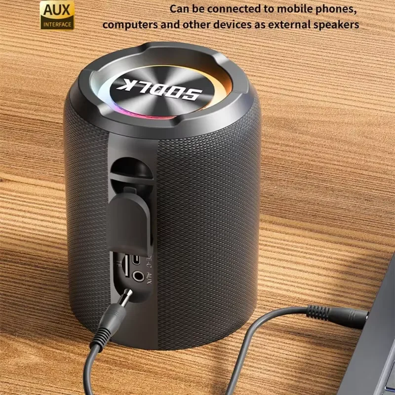 TX9 Detachable Bluetooth Speaker 3D Stereo Bass Portable Speaker IPX6 Waterproof Suitable TWS Boom Box Colorful Lights Subwoofer