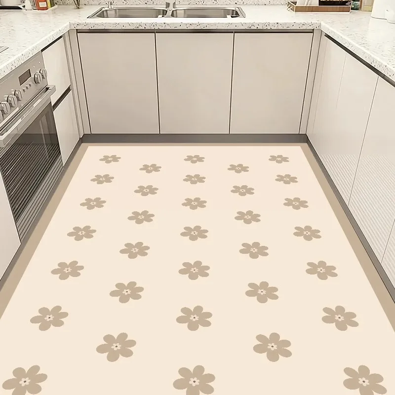 Kitchen Rug Cute Cartoon Style Carpet Waterproof Oil-proof Floor Mat Pvc Leather Non-slip Mats Large Area Home Decoration Rugs