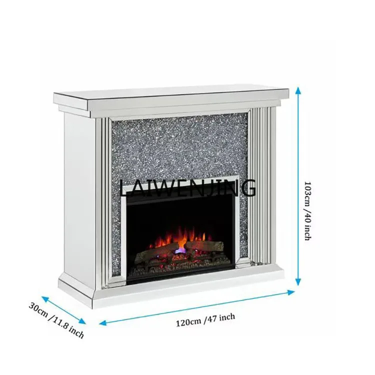 

simple modern glass mirror furniture silver seven-color embedded decorative fireplace