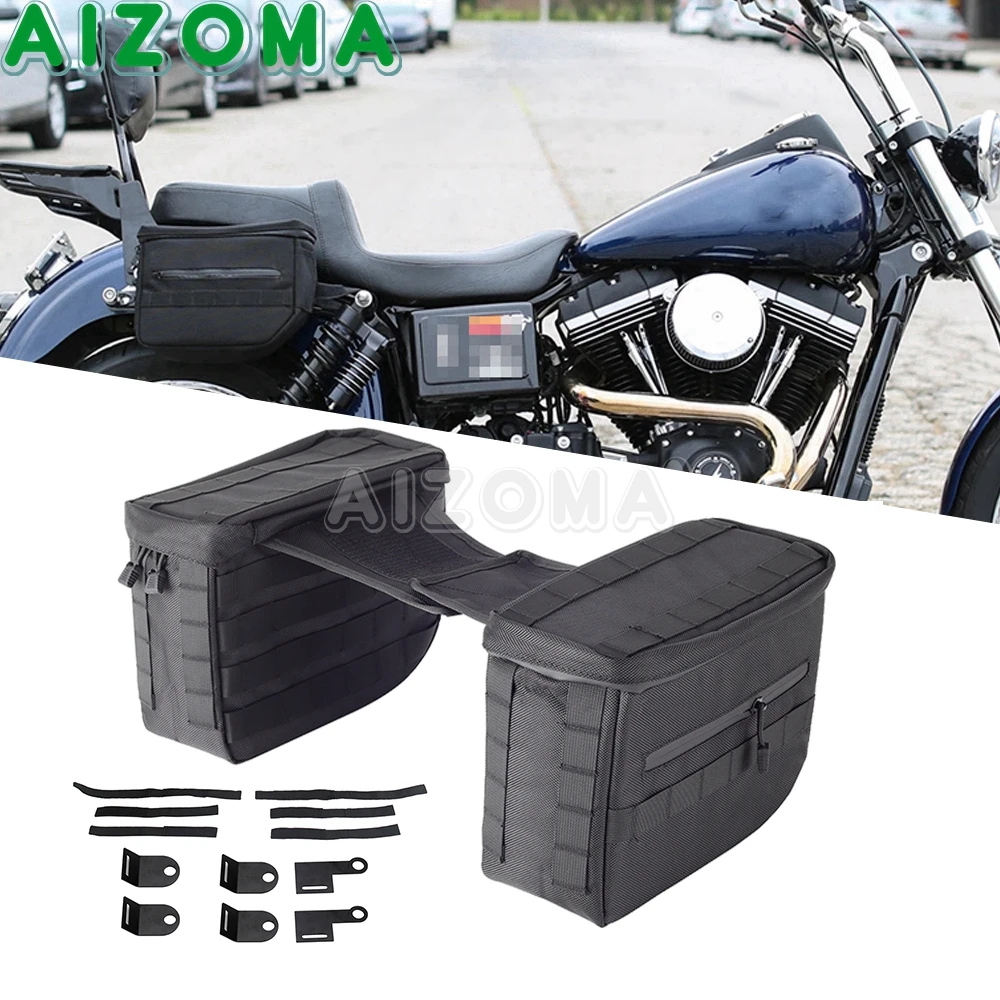 

Essential Saddlebag Side Travel Pack Storage Tool Bags For Harley Softail Dyna Super Glide Sportster XL Rear Luggage Saddle Bag