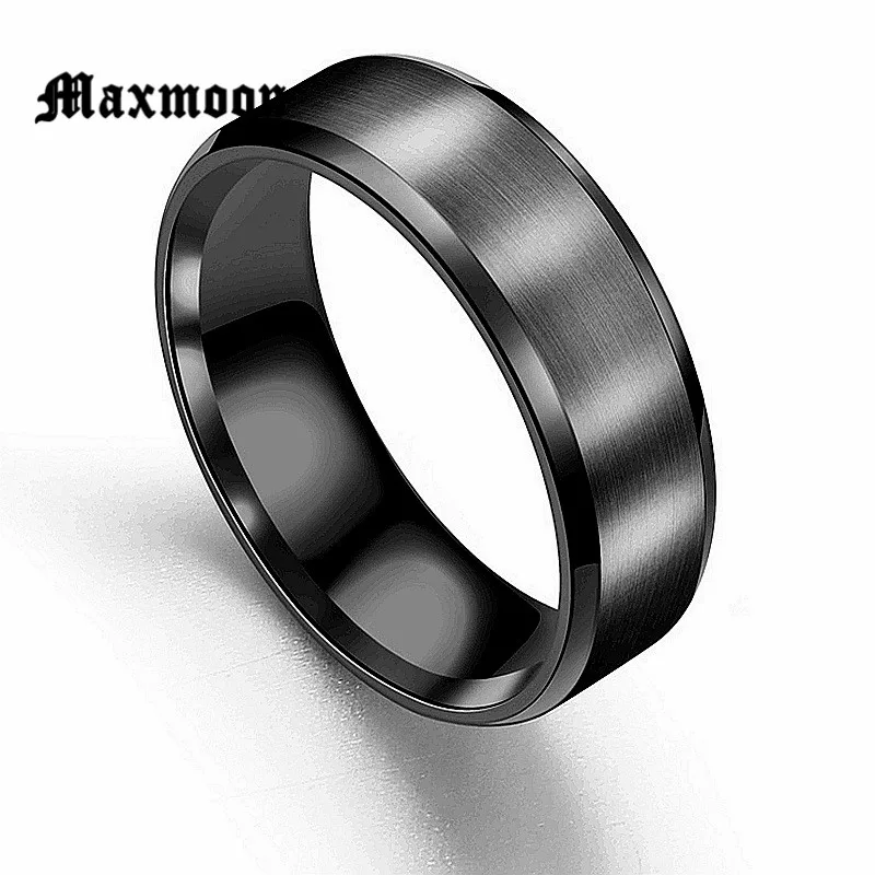 Maxmoon Metal Stainless Steel Wide Rings Sports Male Simple Men Silver Color Jewelry Ring glod Summer Wholesale Business Boy