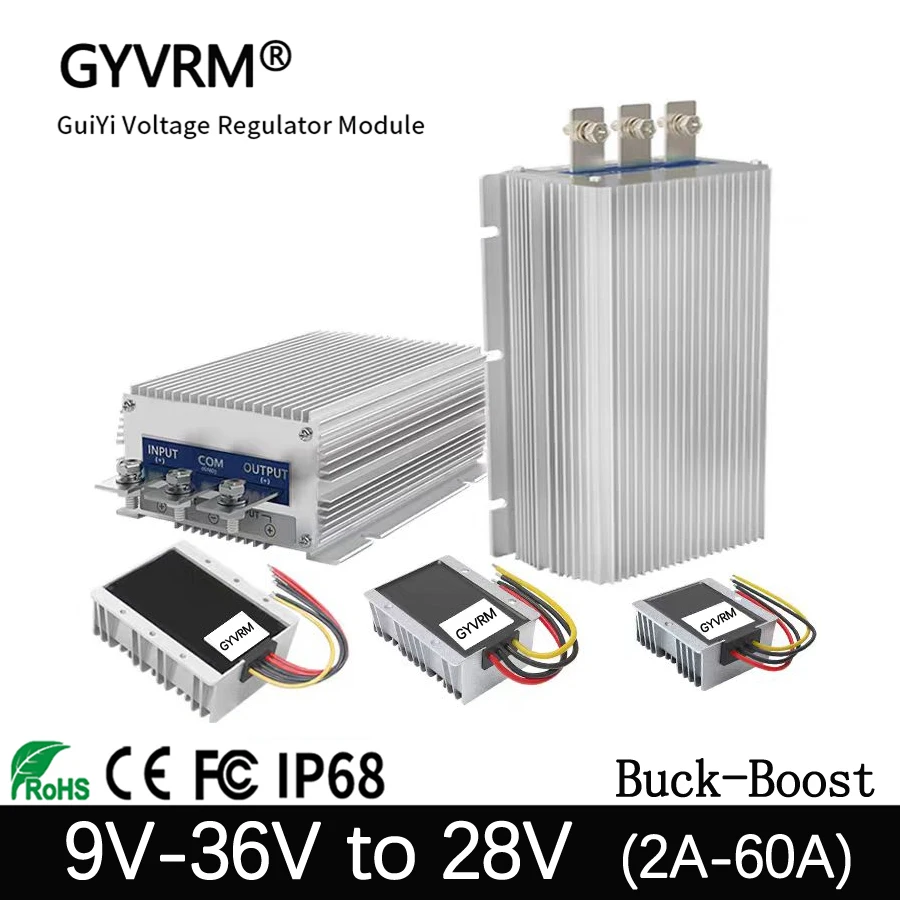 

DC-DC 12V24V(9-36V) to 28V Voltage Regulator 9-36V to 28V 2A-60A voltage regulator 28v Automatic Voltage Regulator Converter