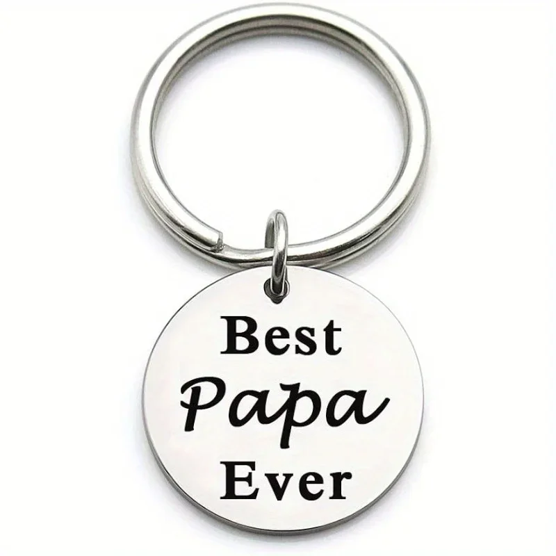 1pc Father's Day Christmas Birthday Gift for Father Dad Keychain, Best Papa Gifts Idea from Daughter Son Kids, Best Papa Ever