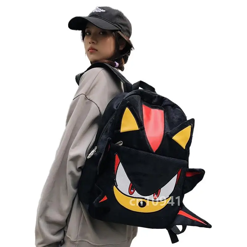 Backpack Cartoon Black hedgehog Plush Schoolbag Bag Student School Bag Girls Cool High Capacity Women's Bag Gift