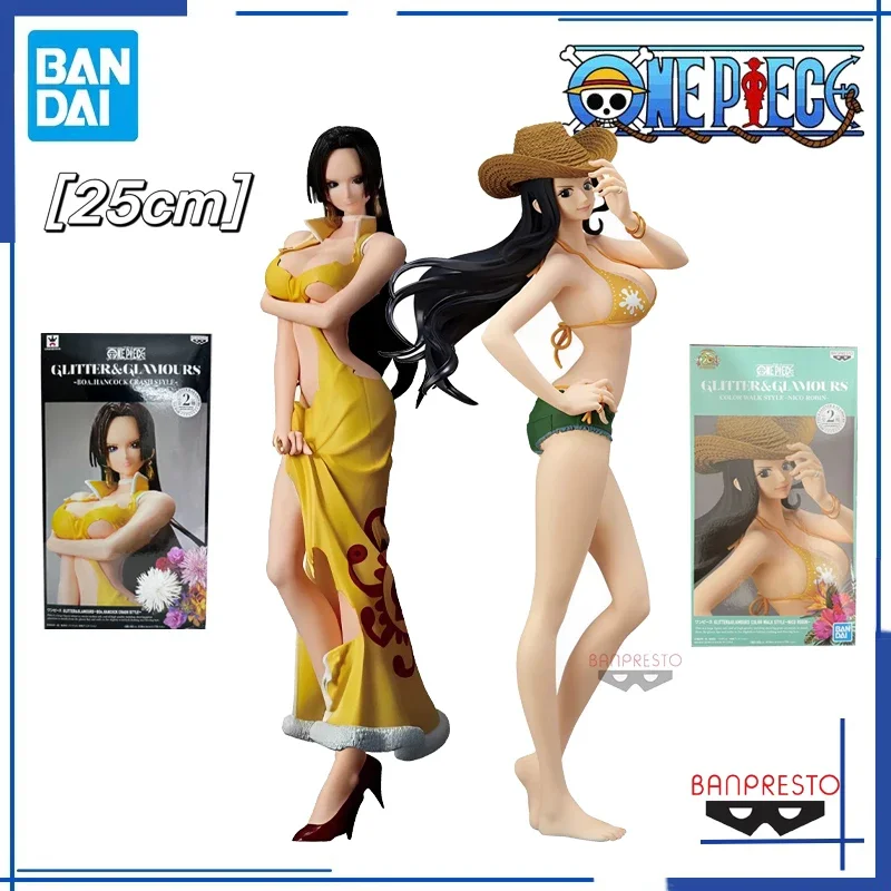 Bandai Original Banpresto Anime ONE PIECE Glitter Glamours Nico Robin HANCOCK Anime Action Figures Model Figure Collectible Gift