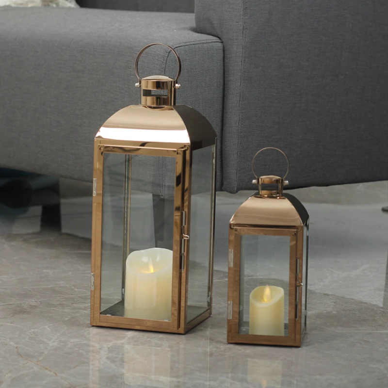 Romantic Wedding Candle Holder Unique Lantern Vintage Golden CandleLuxury Stand European Decorazioni Casa Home Decoration