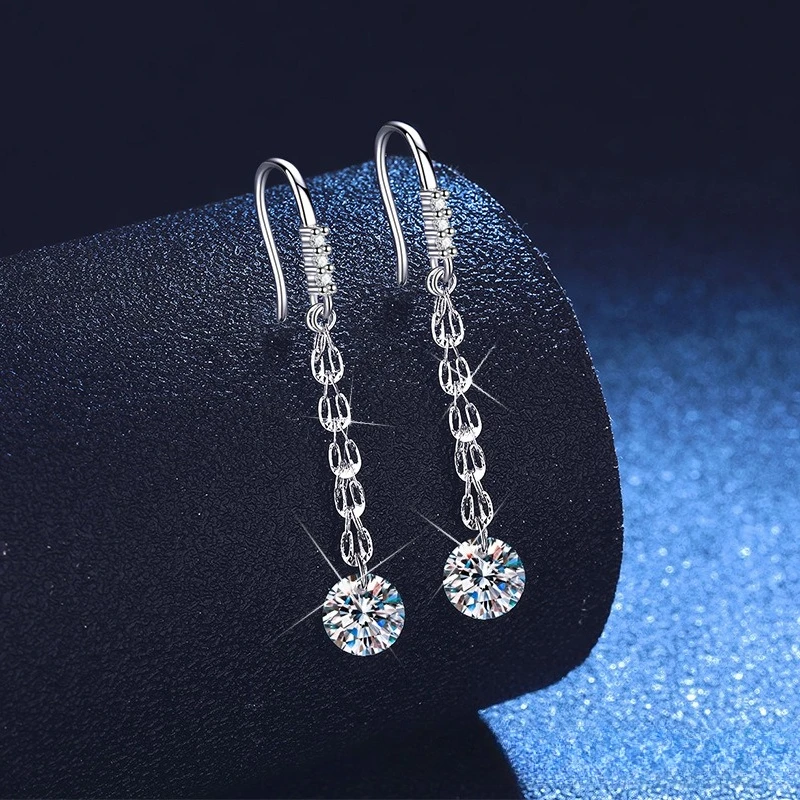 Mo Sangshi Platinum PT950 18K Gold Earrings ChineseStyle China-Chic Phoenix Tail Chain Temperament Advanced Tassel Star Ear Line